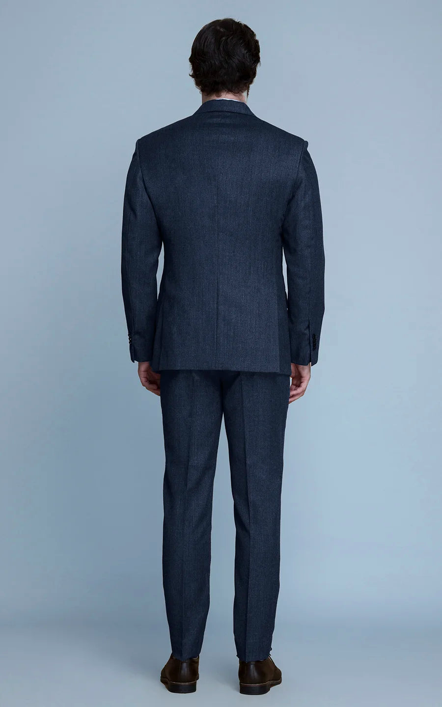 Blue Gray Herringbone Custom Suit
