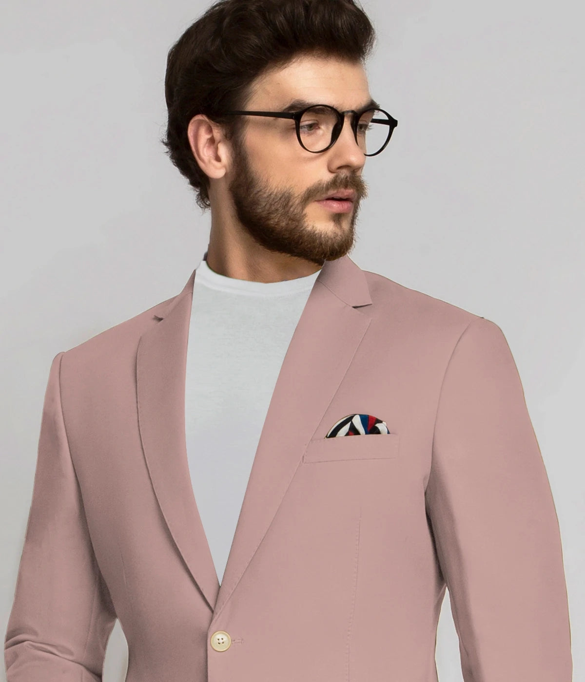 Blush Pink Wool Suit
