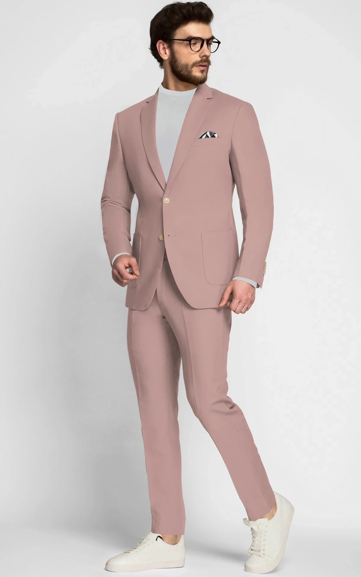 Blush Pink Wool Suit
