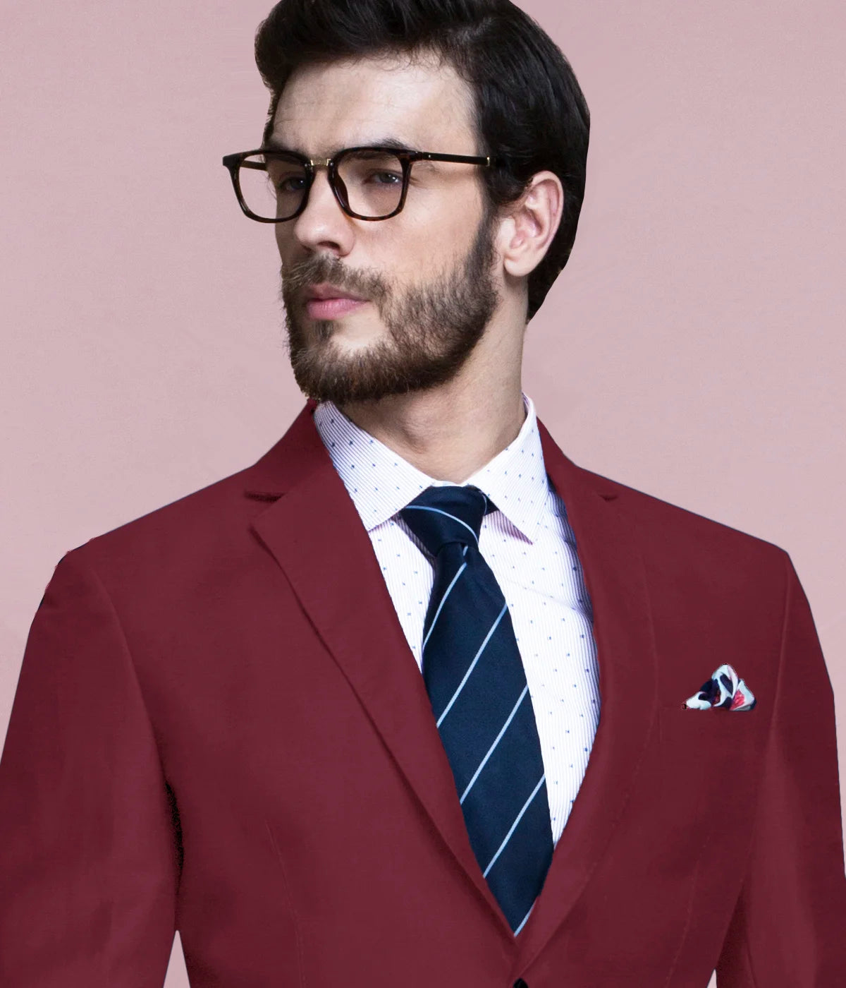Burgundy Summer Linen Suit