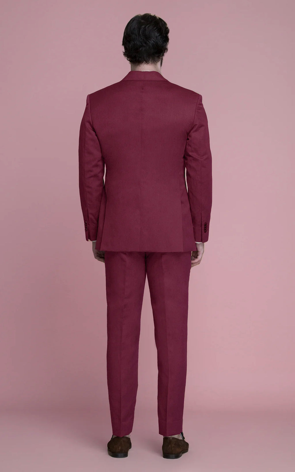 Burgundy Summer Linen Suit