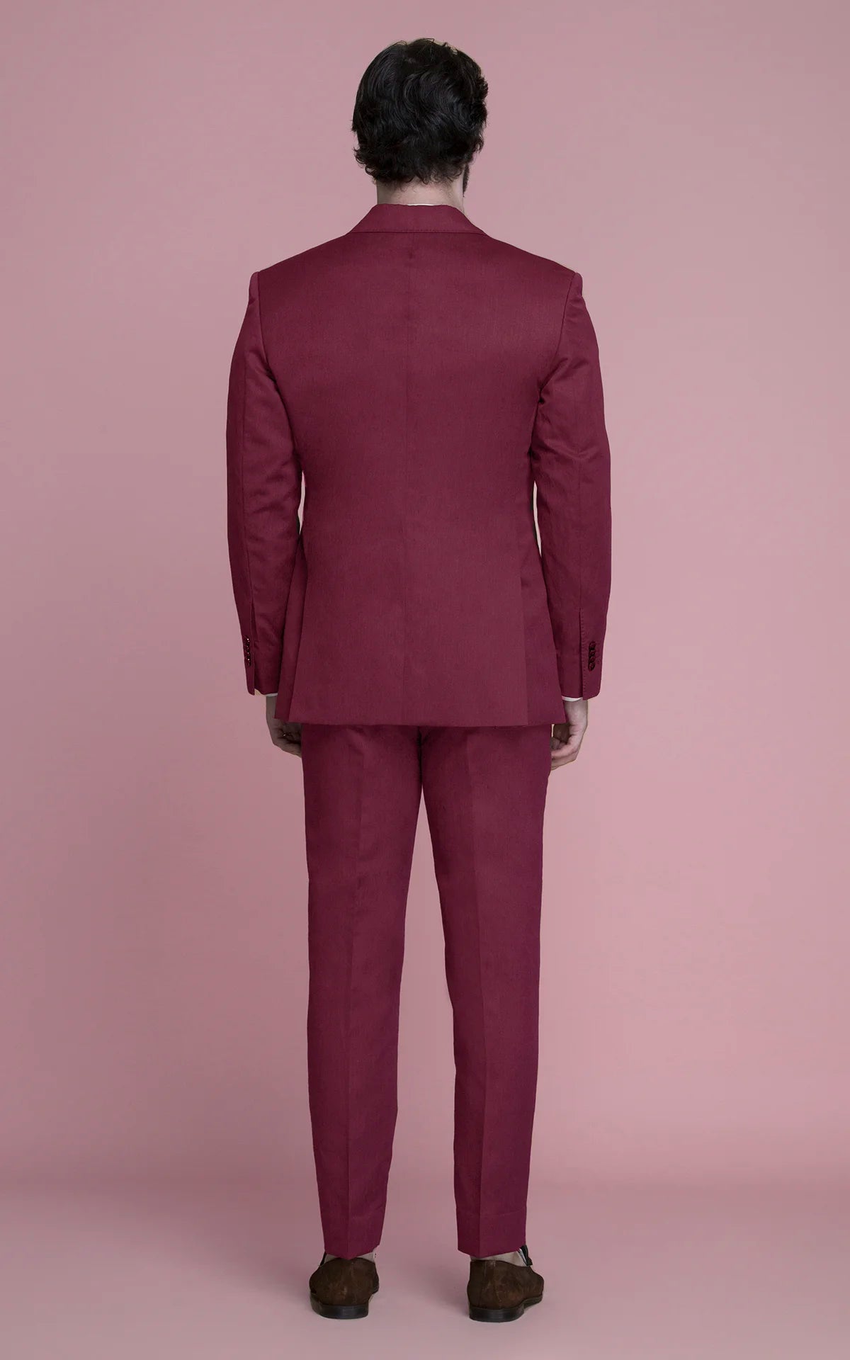 Burgundy Summer Linen Suit
