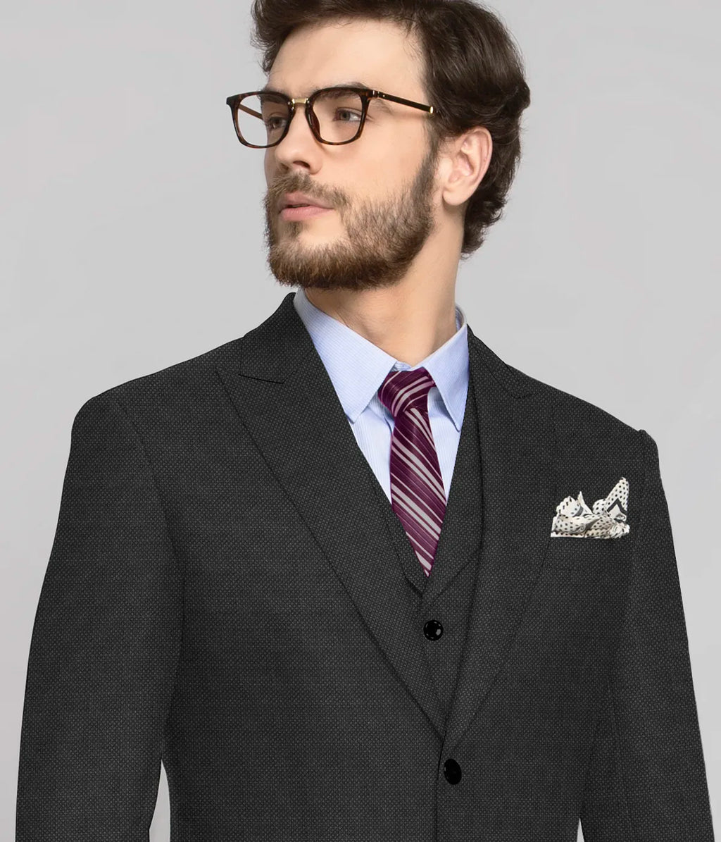 Charcoal Grey Birdseye Vegan Suit
