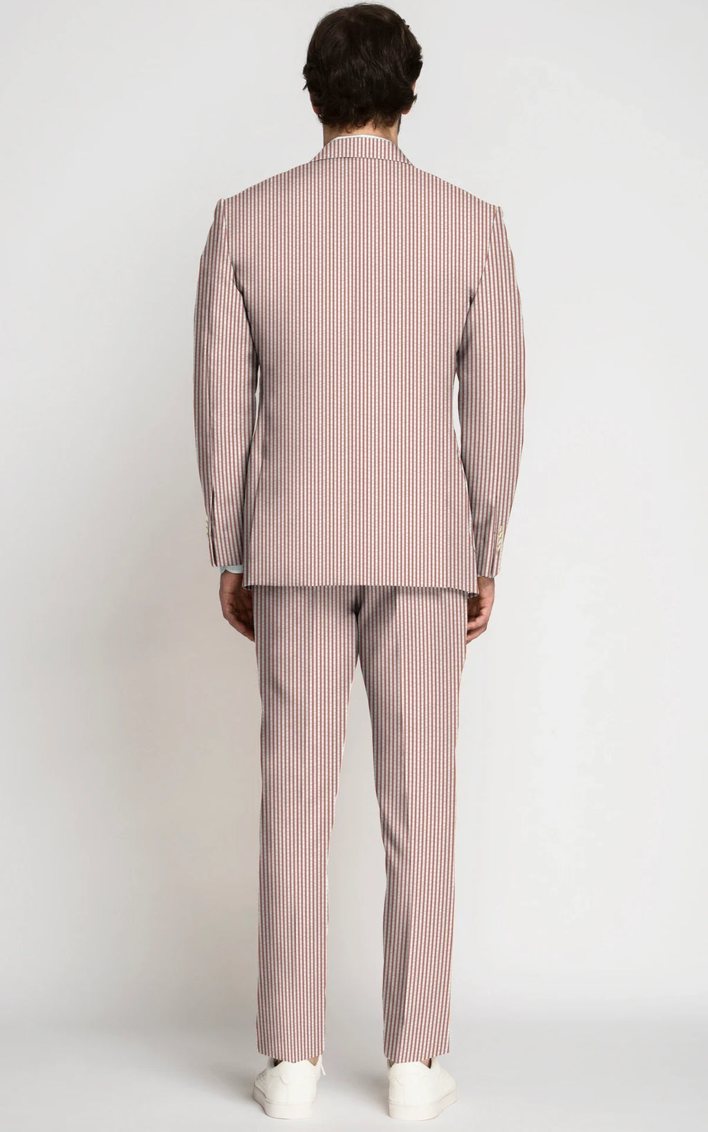 Dusty Red Seersucker Cotton Suit