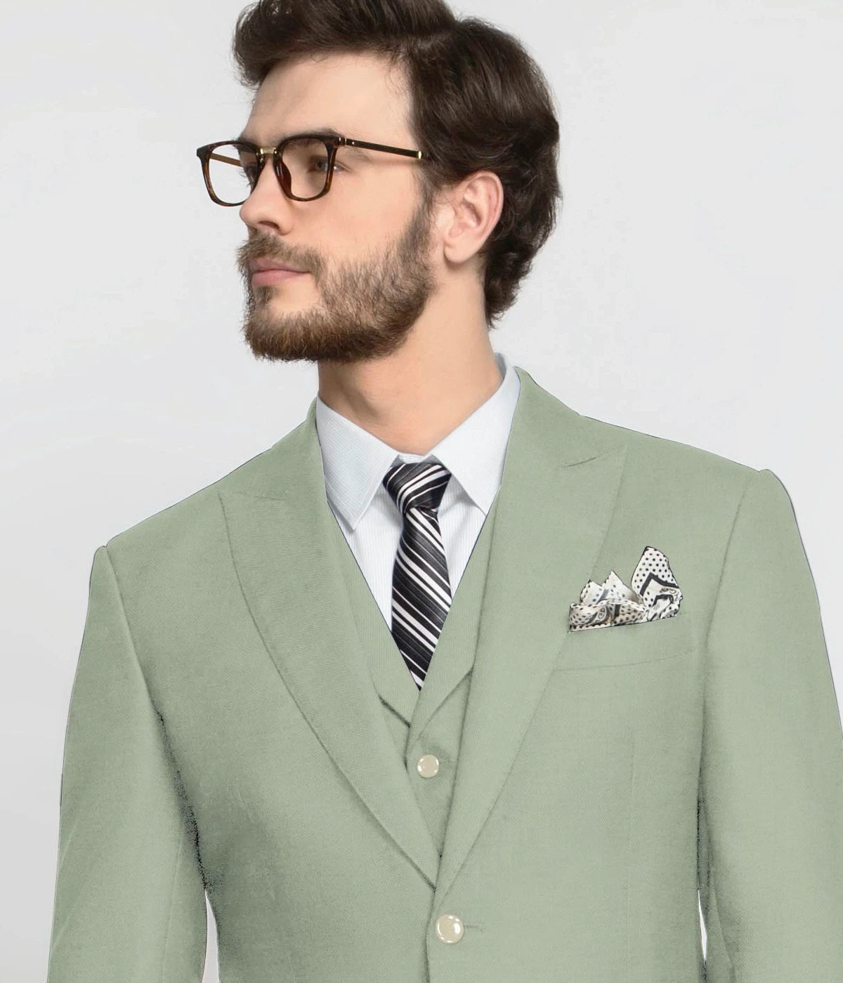 Dusty Sage Green Wool Suit